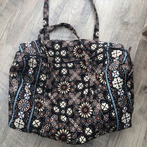 Vera Bradley brown flower duffle bag
